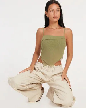 Shindu Top in Mesh Olive