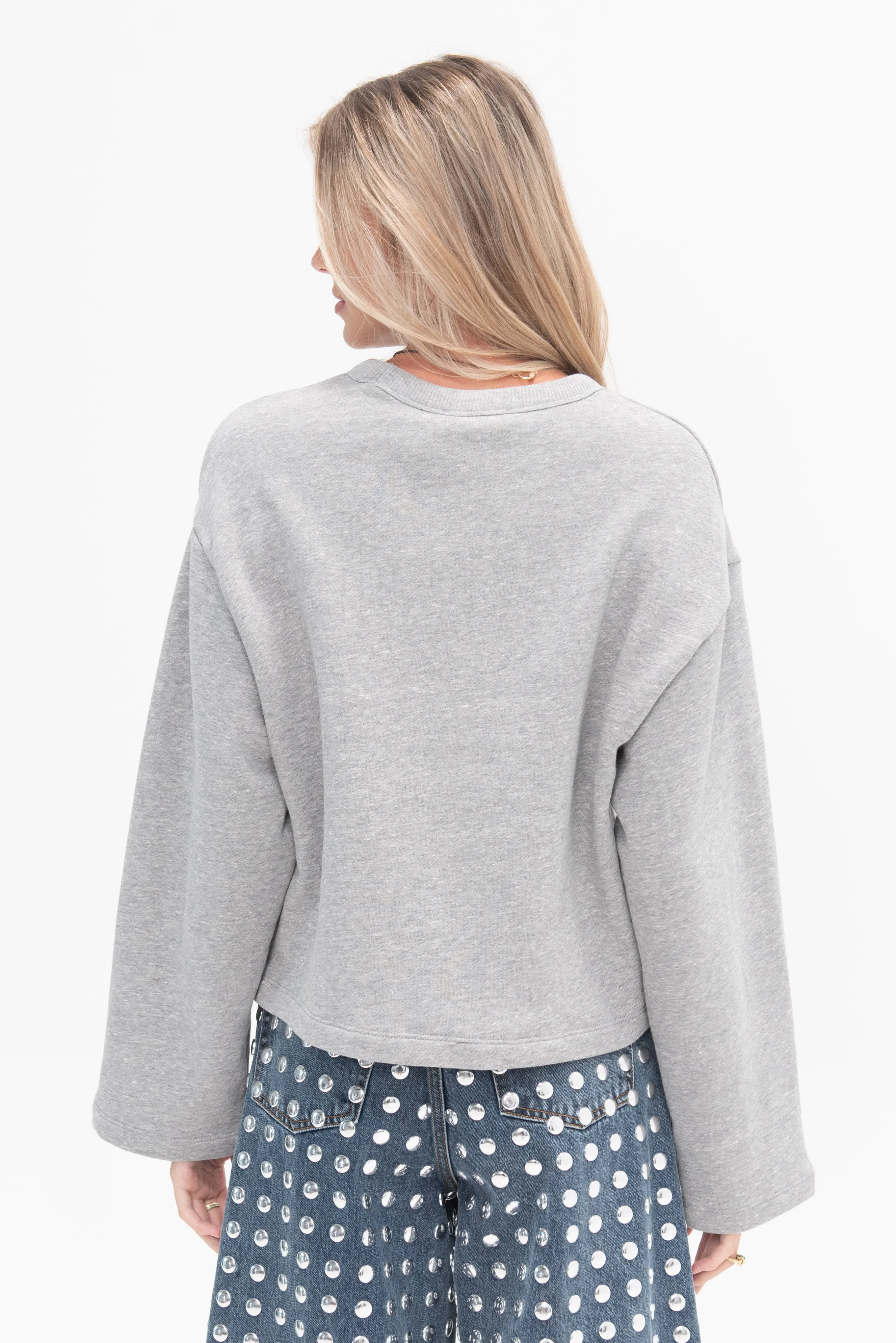 Short Sweatshirt, Light Grey Melange