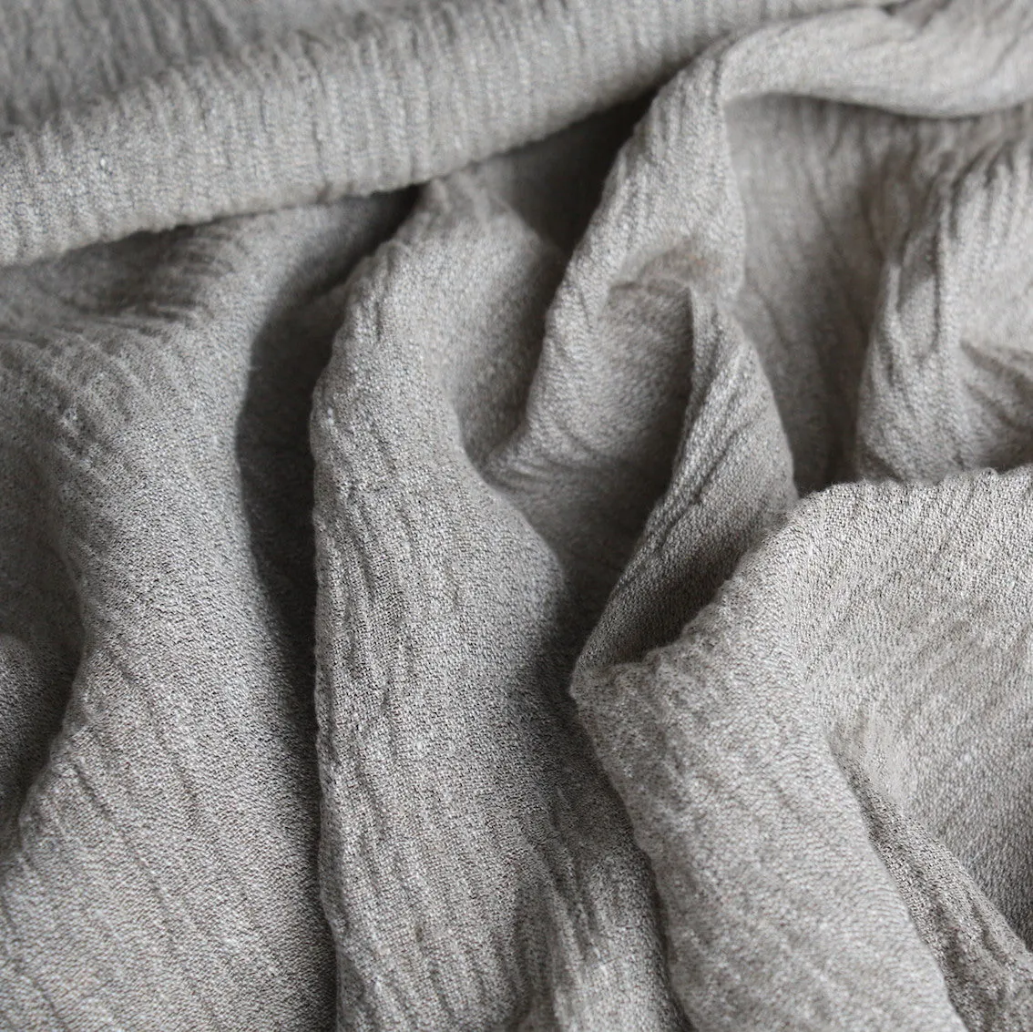 Stone Crinkle Linen