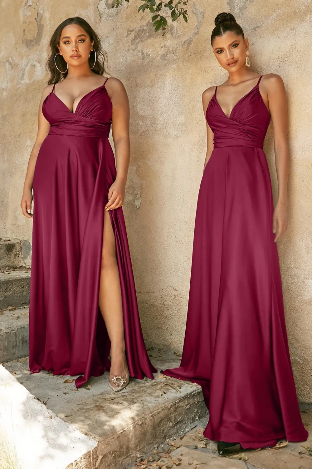 Tender Heart | Soft Satin A Line Sweetheart Neckline with Slit | LaDivine 7485