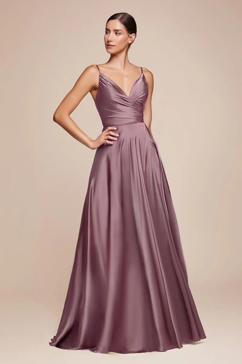 Tender Heart | Soft Satin A Line Sweetheart Neckline with Slit | LaDivine 7485