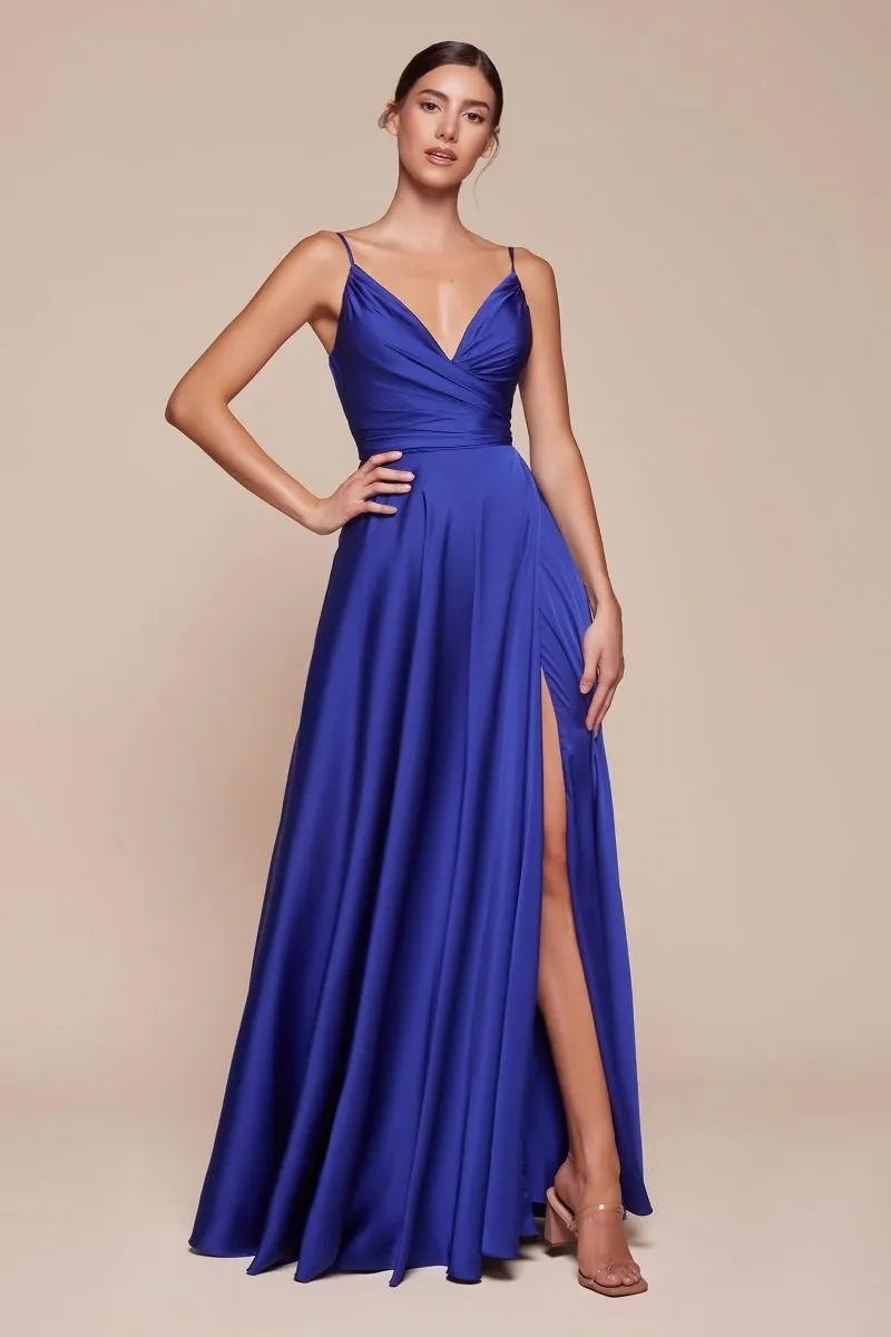 Tender Heart | Soft Satin A Line Sweetheart Neckline with Slit | LaDivine 7485