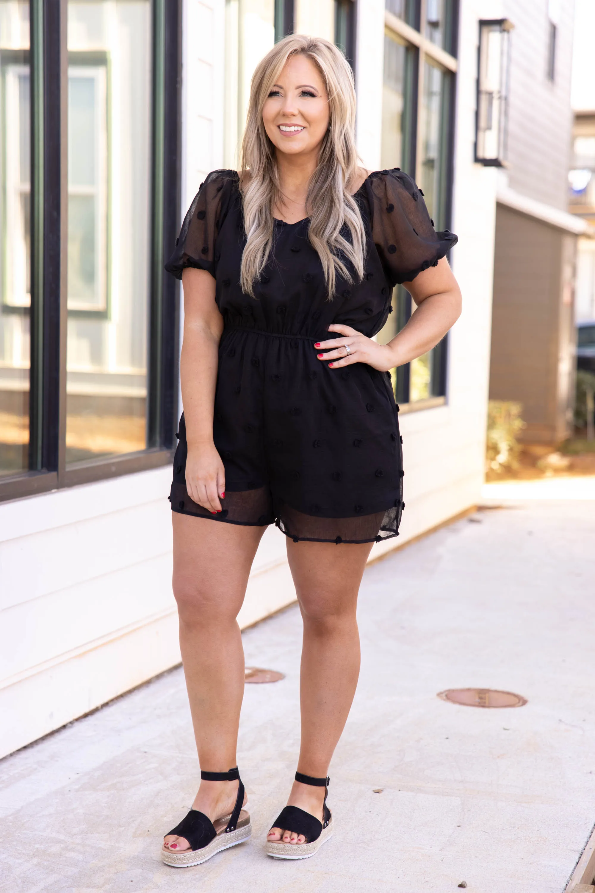 Timeless Essence Romper, Black