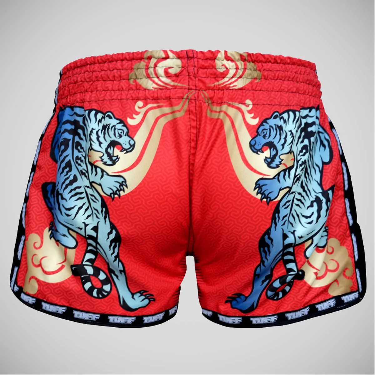 TUFF Sport MRS303 Retro Style Red Cruel Tiger Muay Thai Shorts