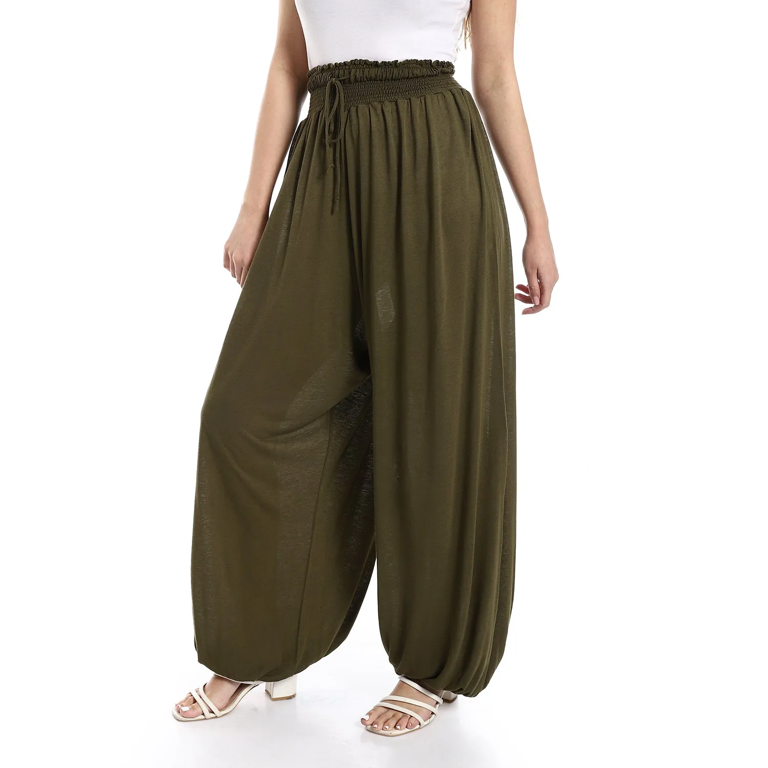 Wide Leg Trousers With Waist Elastic - Merch