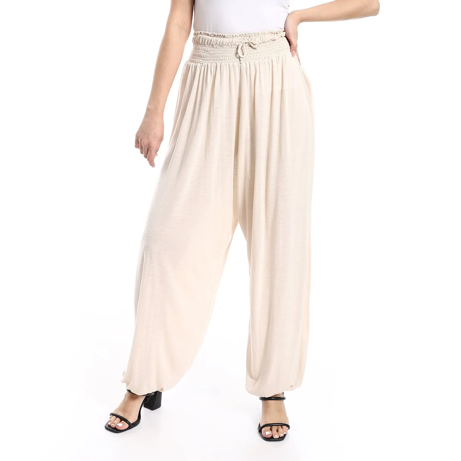 Wide Leg Trousers With Waist Elastic - Merch