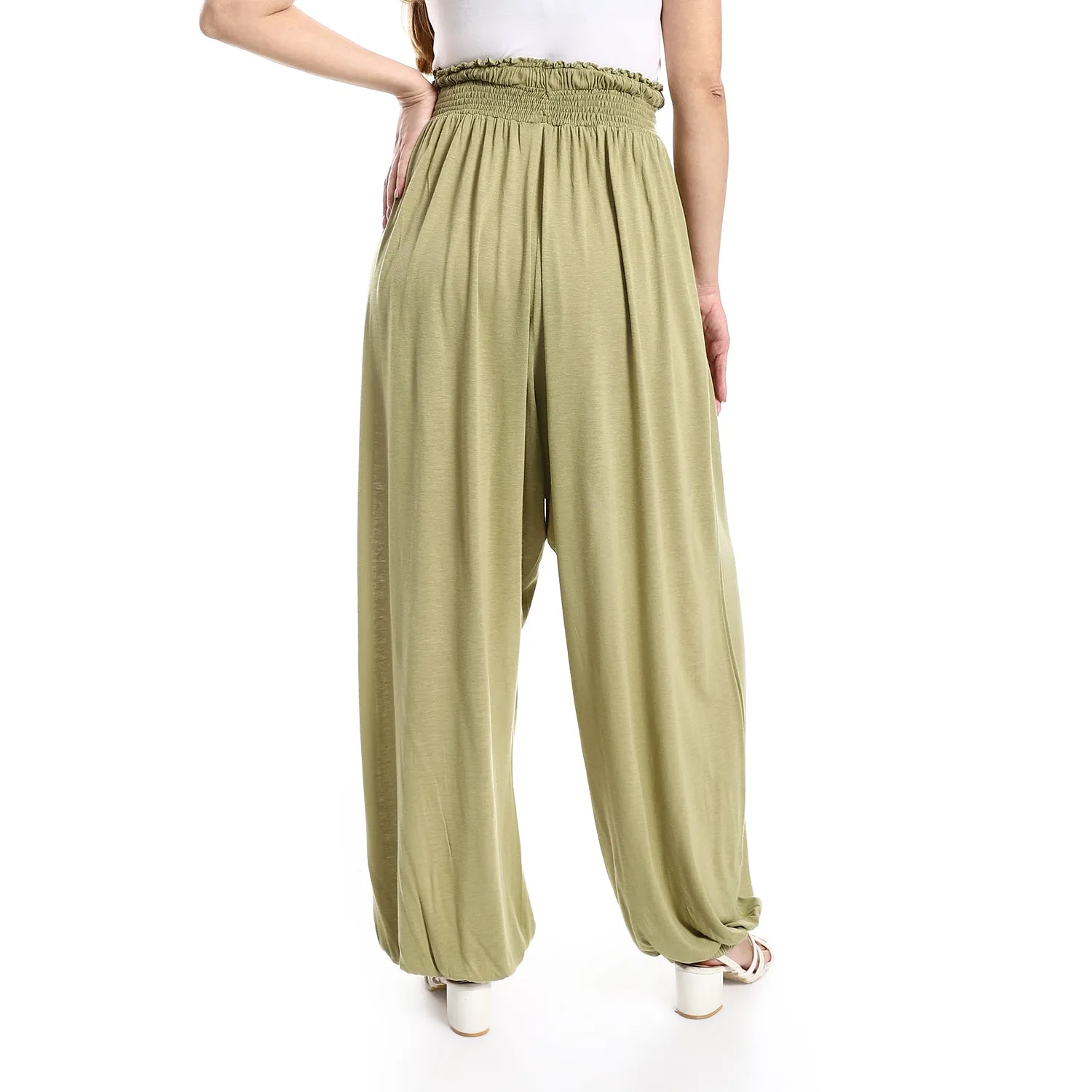 Wide Leg Trousers With Waist Elastic - Merch