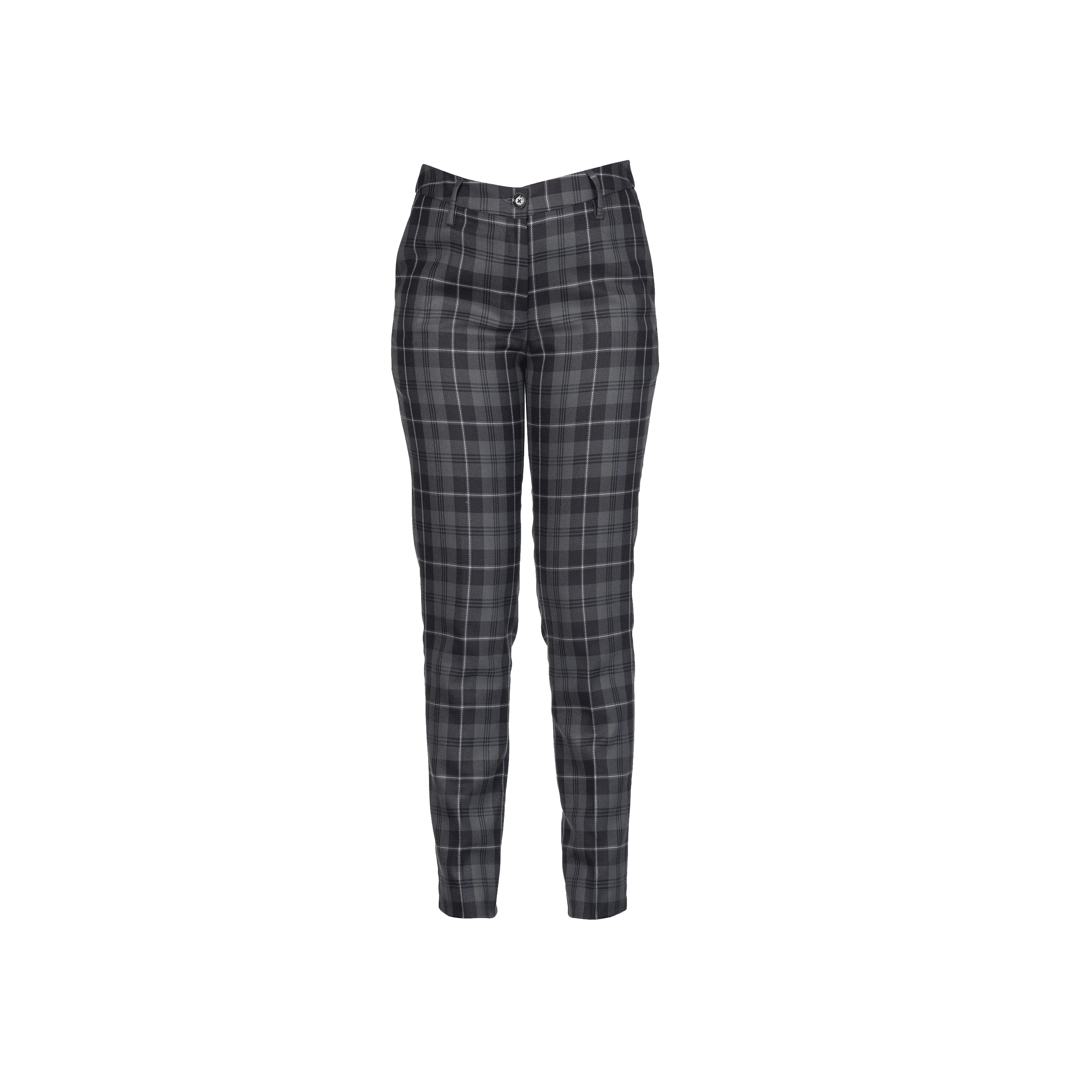 Womens Tartan Trousers - Granite Grey