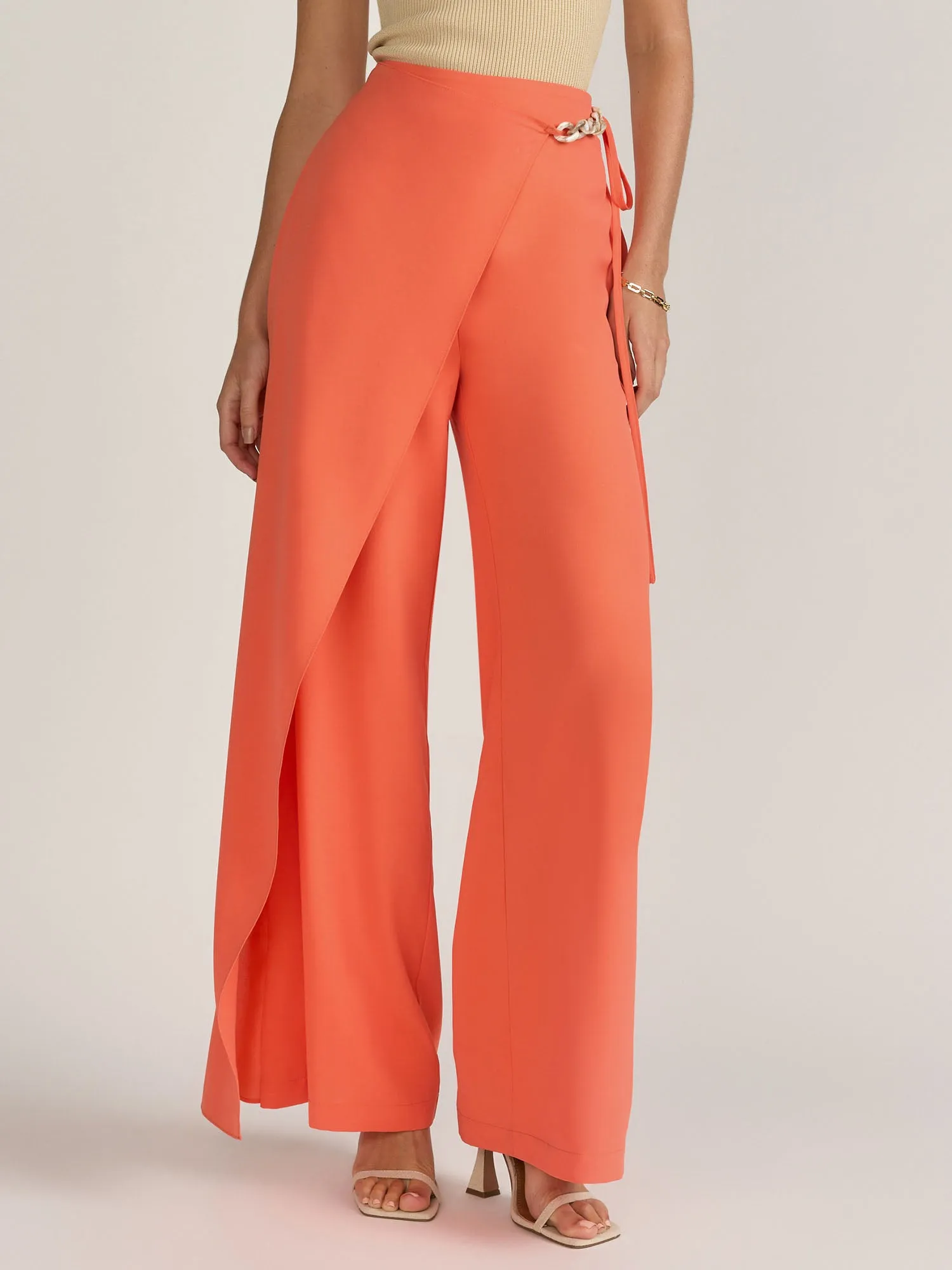 Wrap Tie Wide Leg Trousers - Do   Be