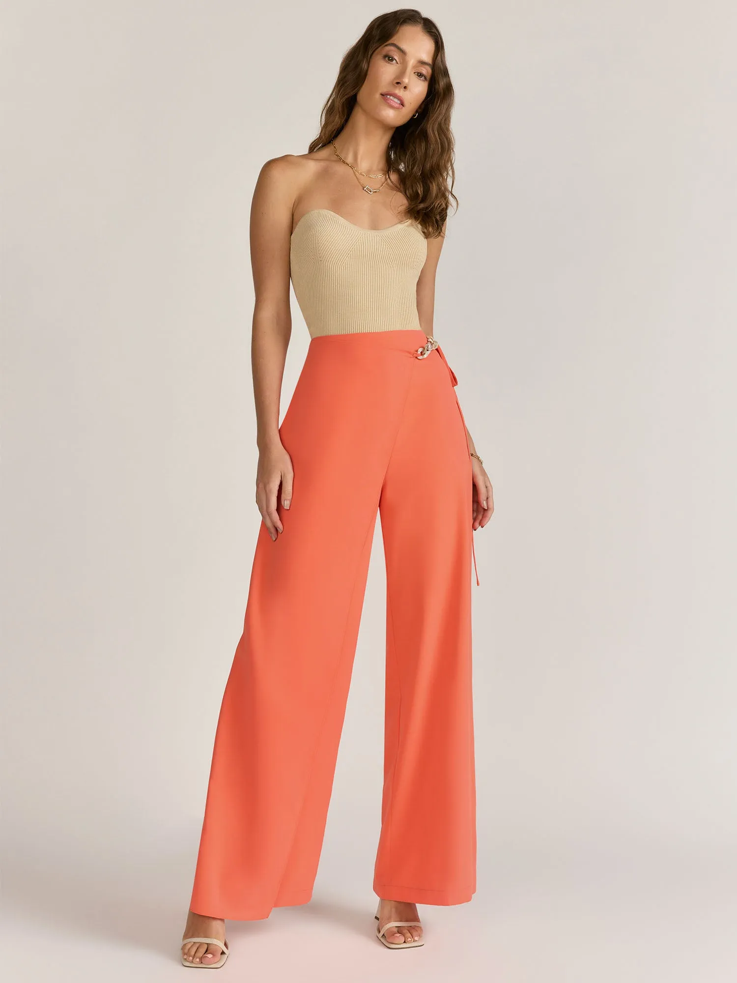 Wrap Tie Wide Leg Trousers - Do   Be